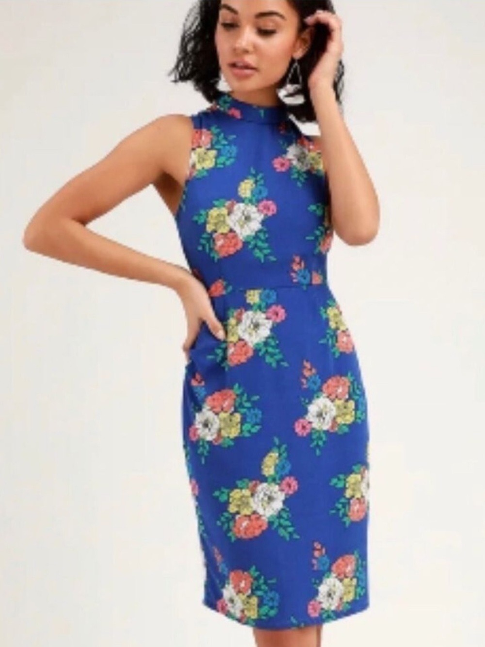 Lulus Carriage Tour Blue Floral Dress - Size XS